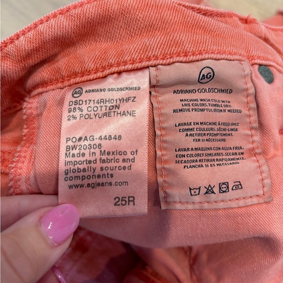 AG coral colored Jean shorts - Picture 4 of 4